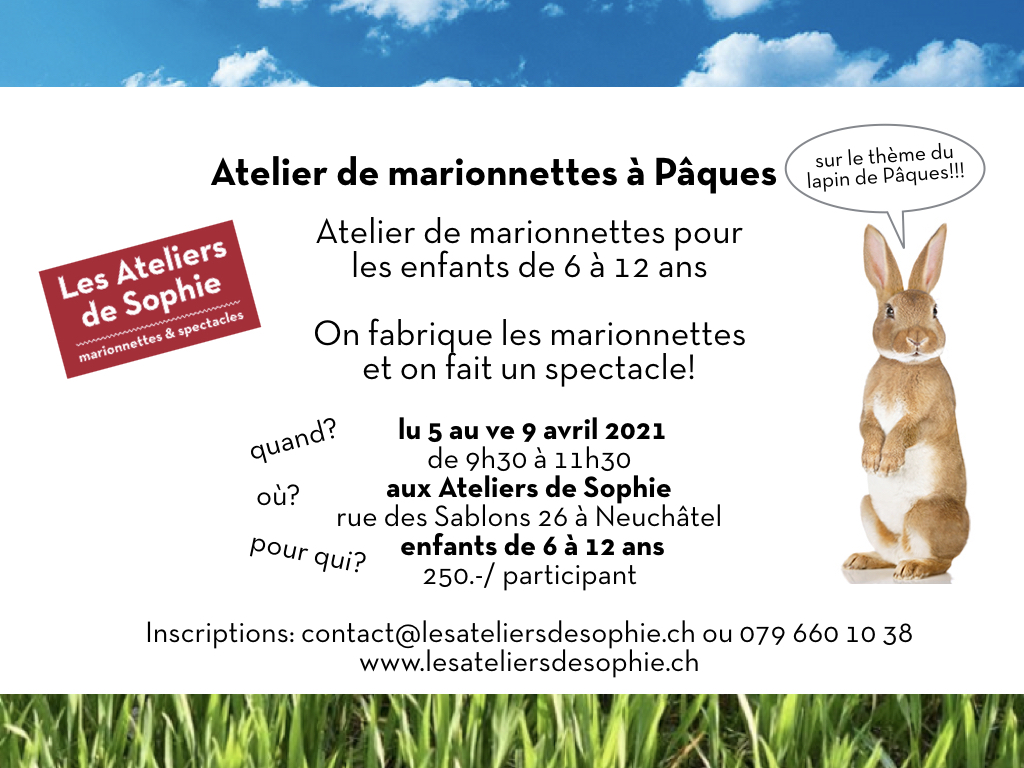 Atelier marionnettes enfants Pâques Neuchâtel 